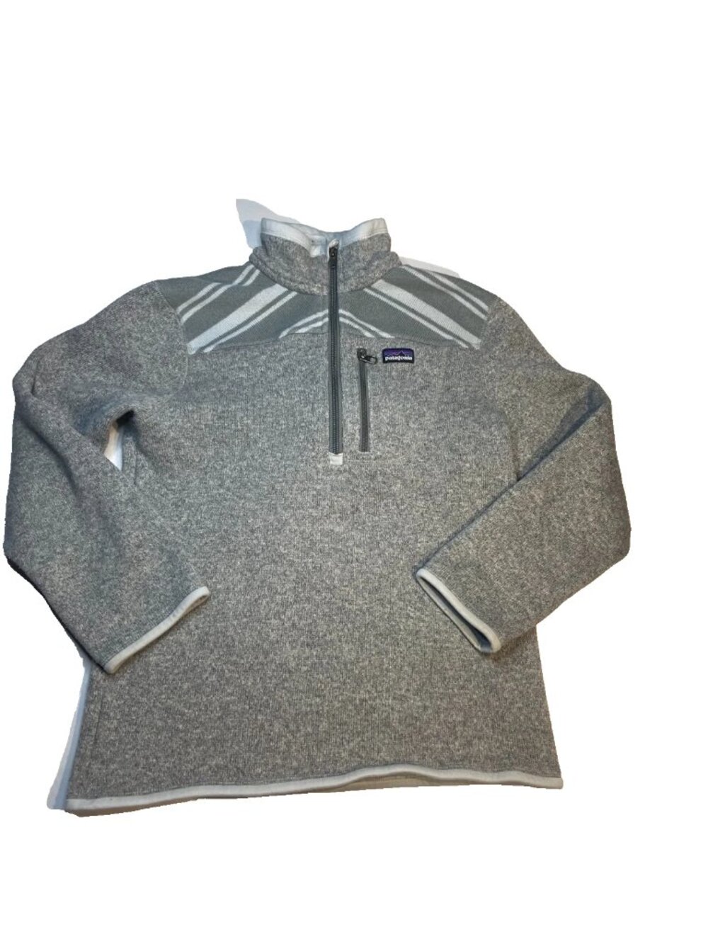 Patagonia Jacket Boys M 10 Fleece Jumper Outdoor Hiking Pullover Gray